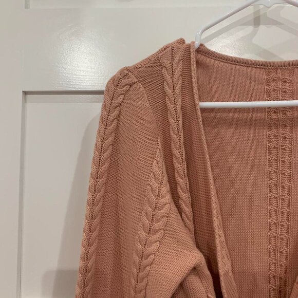 brown knit dress with tie detail - Picture 3 of 3